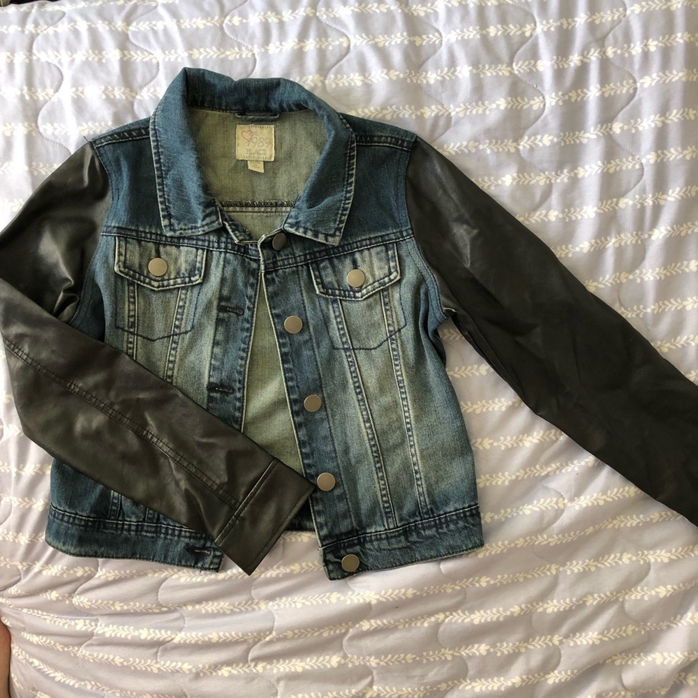 The Children’s Place XL girls denim/leather coat